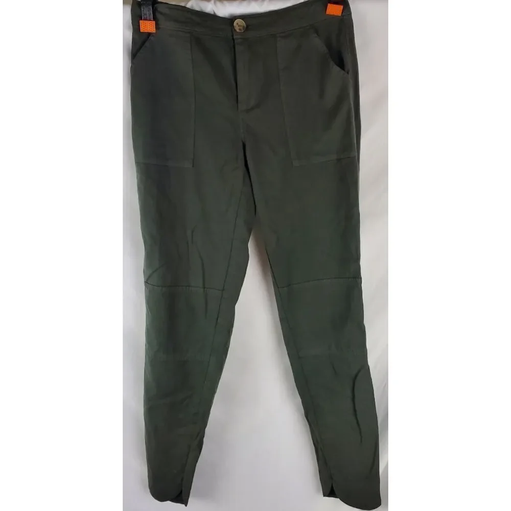 Ecru army green utility pants‎ straight leg relaxed fit sz S cotton blend
